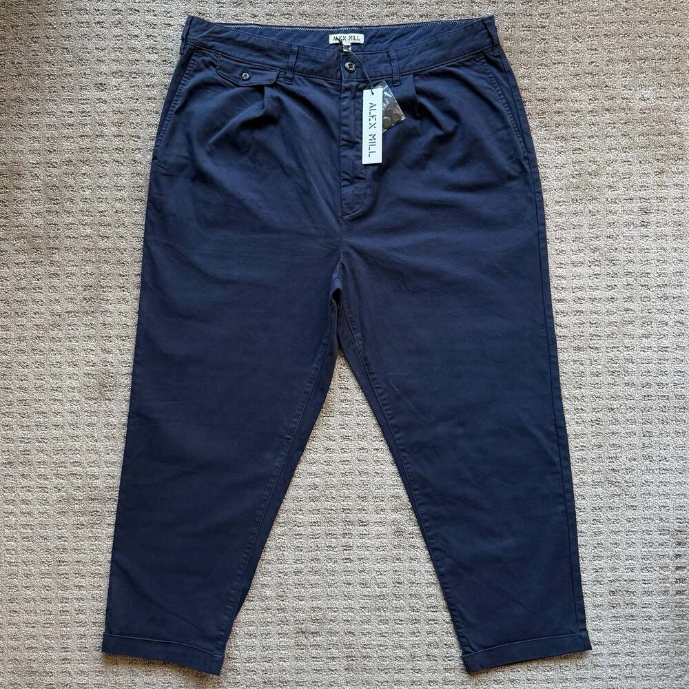 Alex Mill Standard Pleated Pant in Chino Navy Size 36 New with Tags
